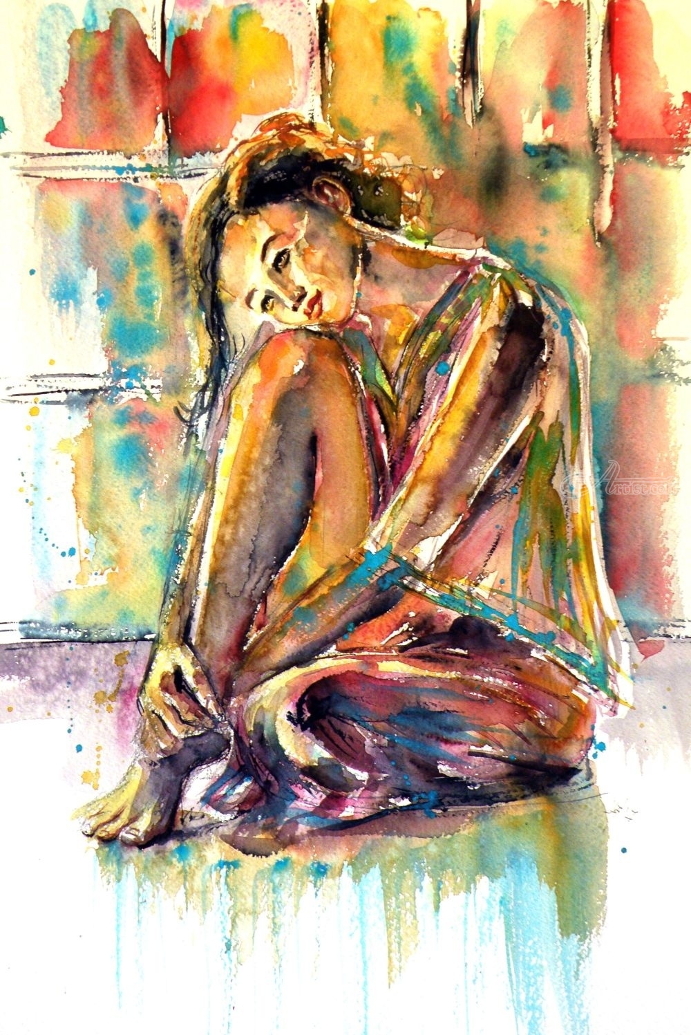 1000x1497 Waiting For You Paintings - Drawing Artist Names