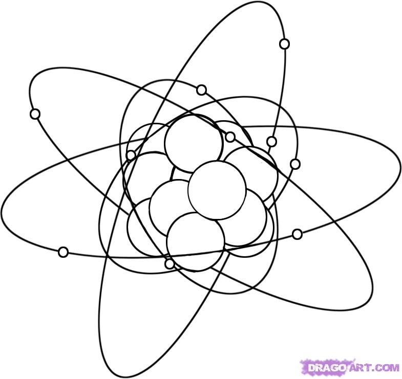 785x741 how to draw an atom step tattoo ideas atom drawing, science - Drawing Atoms