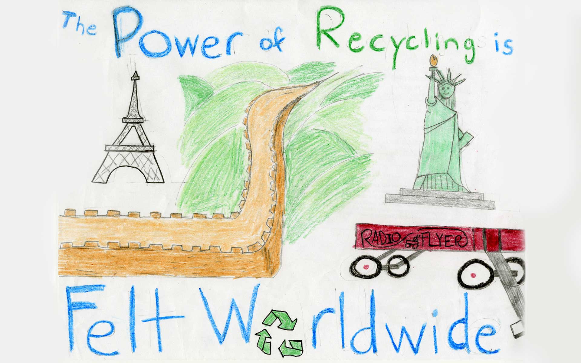 1920x1200 students draw attention to recycling - Drawing Attention