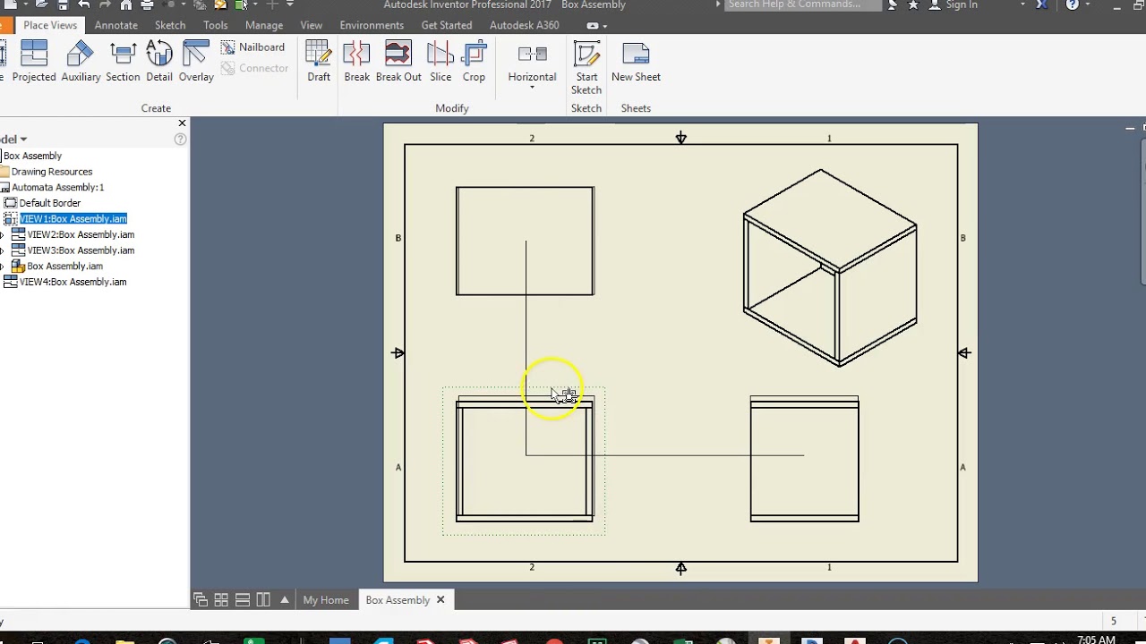 1280x720 automata box inventor assembly turn in drawing - Drawing Automata