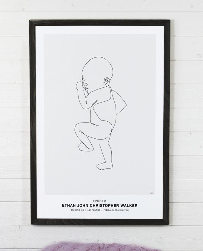 680x840 unique one line baby drawing baby art poster - Drawing Baby