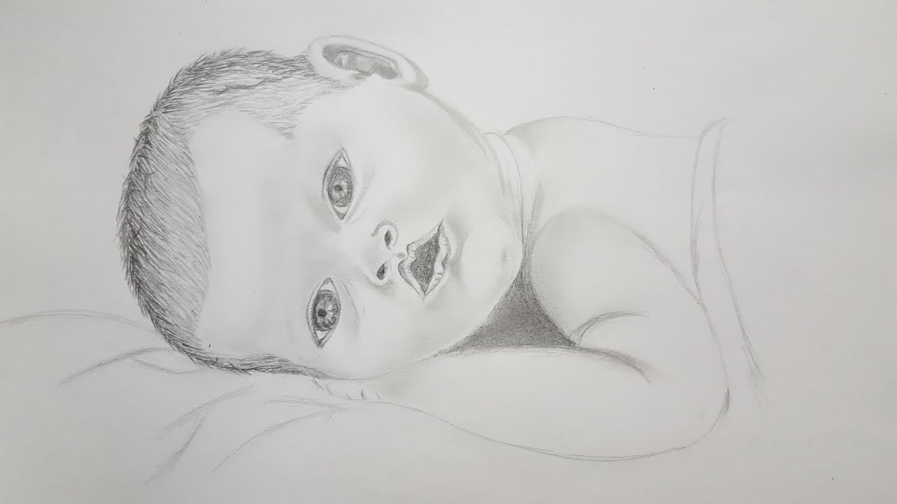 1280x720 Drawing Baby Sketch - Drawing Baby