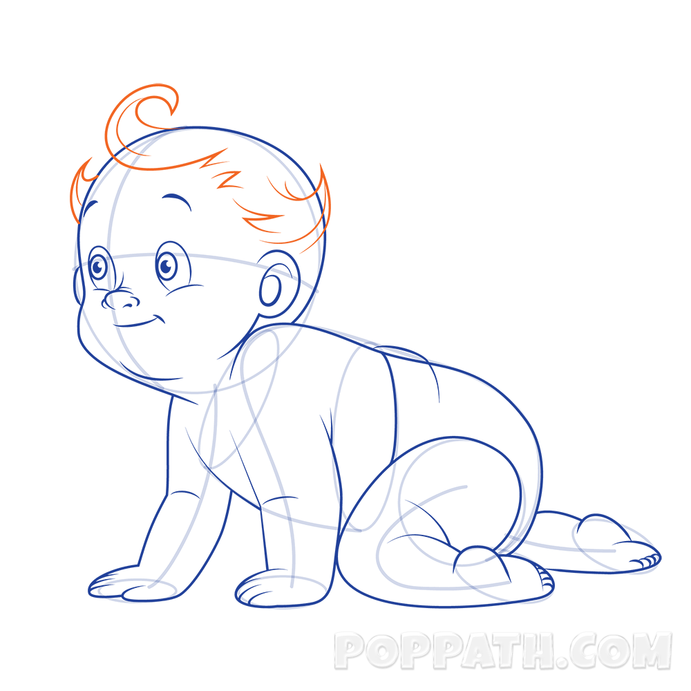 1000x1000 how to draw a baby crawling pop path - Drawing Baby