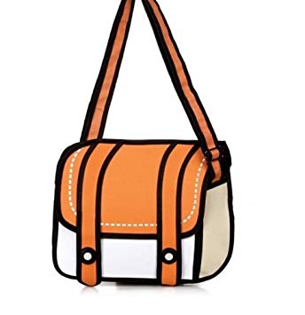 344x355 unisex cute messenger bag comic bag drawing jump - Drawing Bag