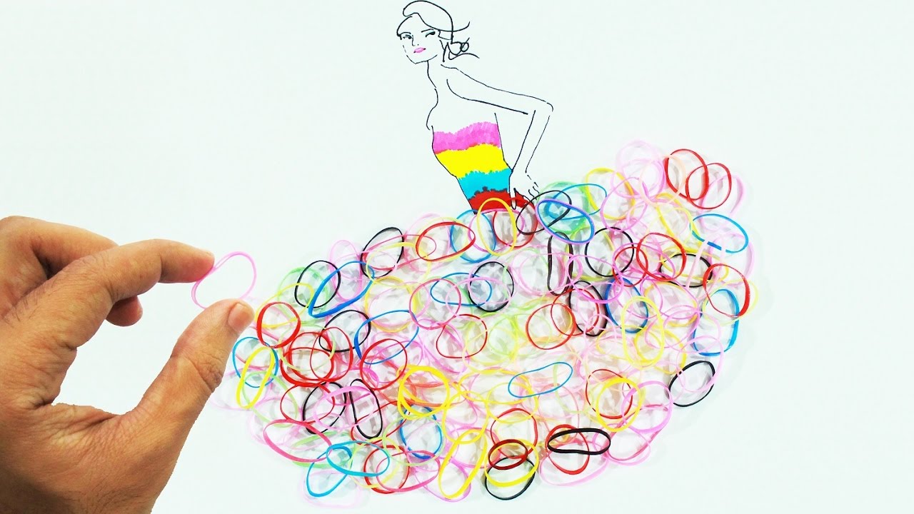 1280x720 How To Draw Stunning Girl Dress From Rubber Band Fashion - Drawing Band