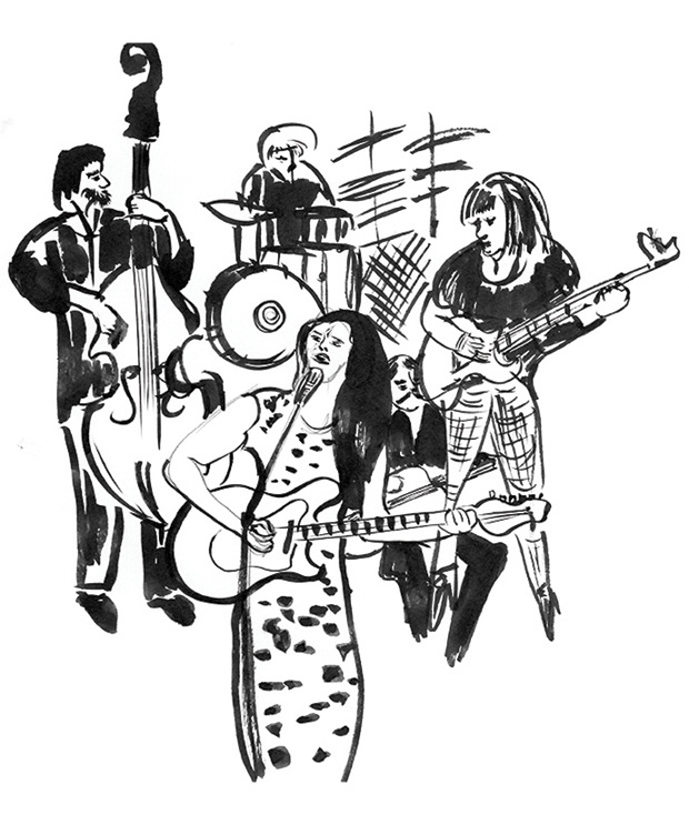 620x734 music band observational drawing - Drawing Band