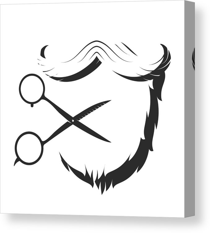 678x750 beard and silhouette scissors canvas print canvas art - Drawing Beard