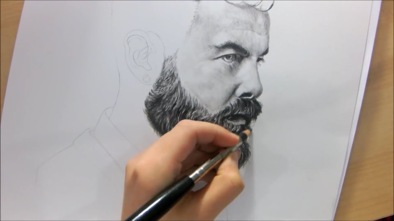 Рисование бороды карандашом