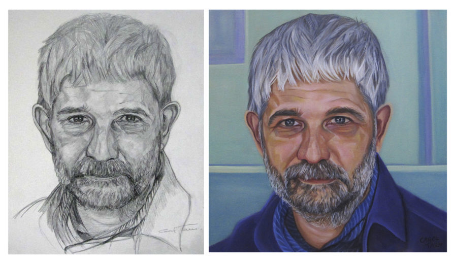 890x520 carol tarn portraits pencils before paint brushes - Drawing Before Painting