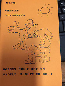 225x300 Charles Bukowski Signed With Drawing Horses Don't Bet - Drawing Bet