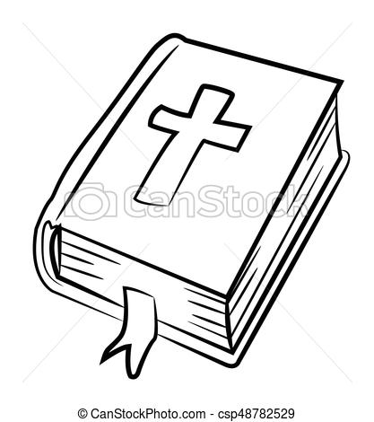 417x470 cartoon image of bible icon religion symbol an artistic freehand - Drawing Bible