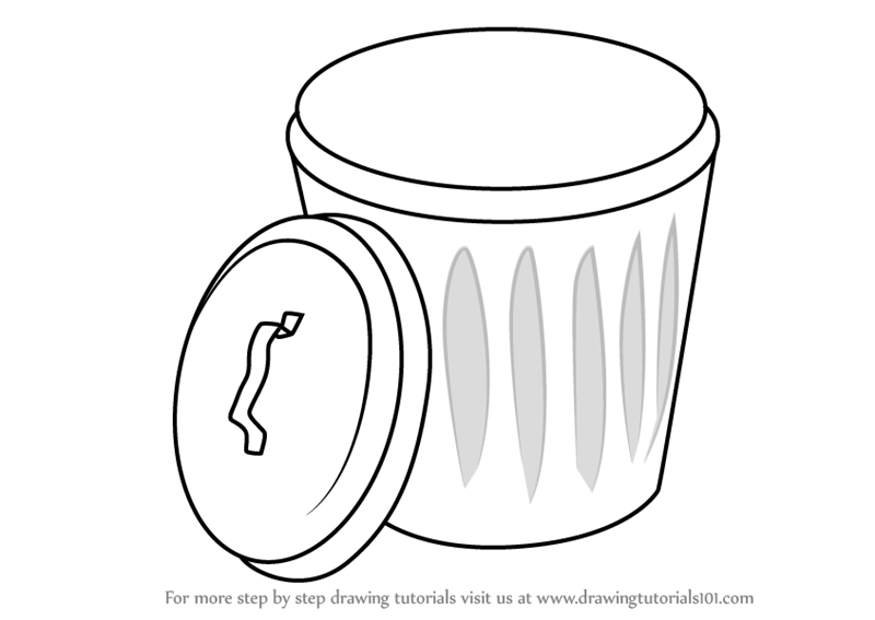 800x567 Learn How To Draw Garbage Bin - Drawing Bins