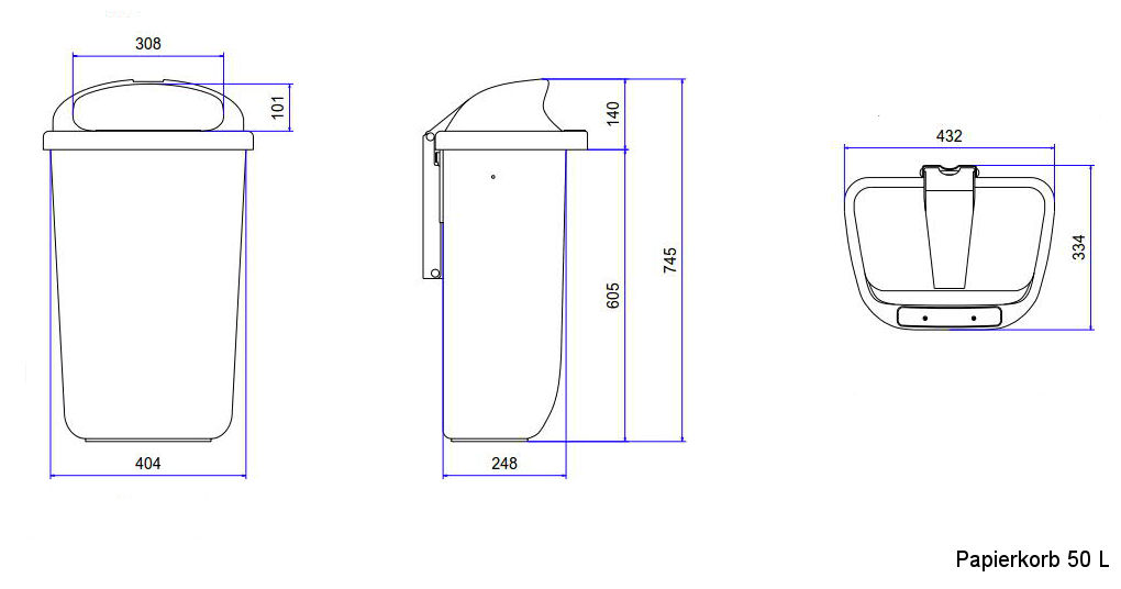 1020x536 Litter Bins L - Drawing Bins