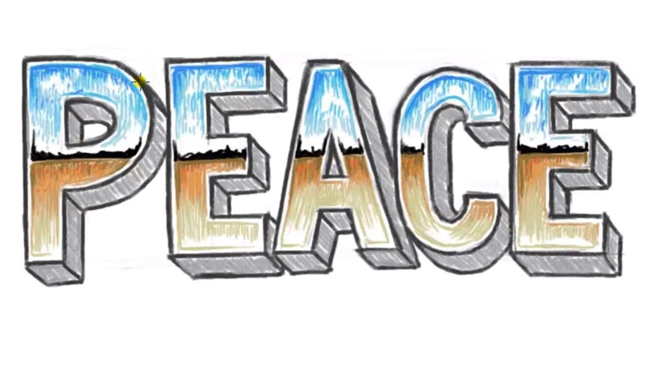 1280x720 How To Draw Peace - Drawing Block Letters