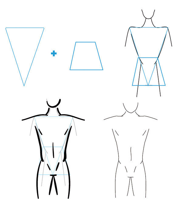 600x669 How To Draw Different Body Types For Males And Females - Drawing Body Outline