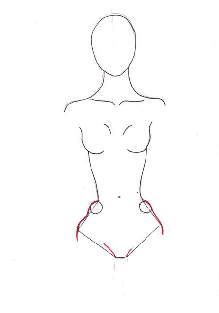 450x644 How To Draw Female Torso I Draw Fashion - Drawing Body Outline