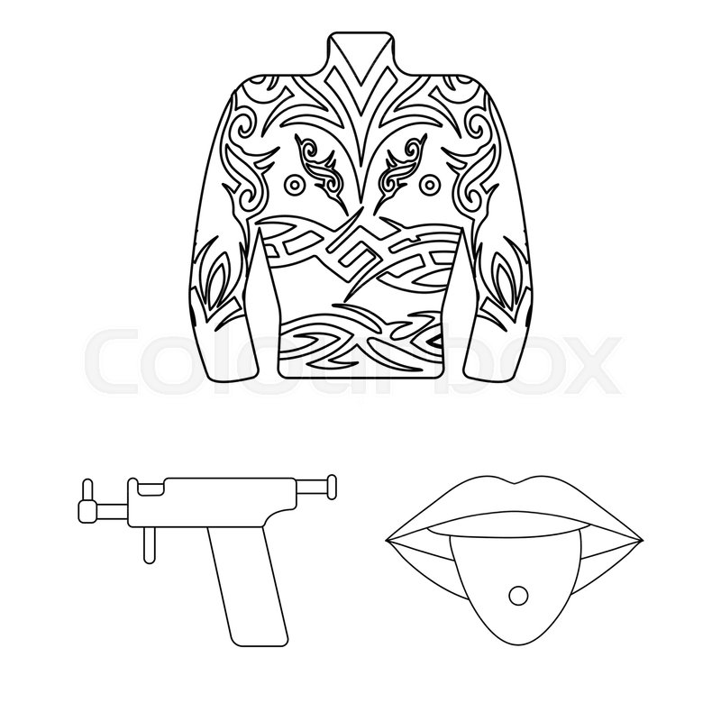 800x800 Tattoo, Drawing On The Body Outline Stock Vector Colourbox - Drawing Body Outline