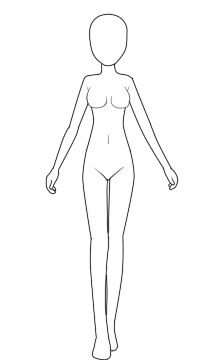 212x360 Anime Girl Body Outline - Drawing Body Outline