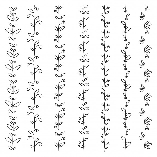 626x626 Floral Border Hand Drawing Vector Premium Download - Drawing Border