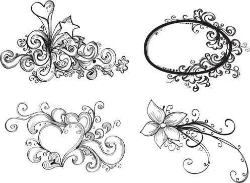 497x363 Floral Drawing Border Vector Free Vector Download - Drawing Border