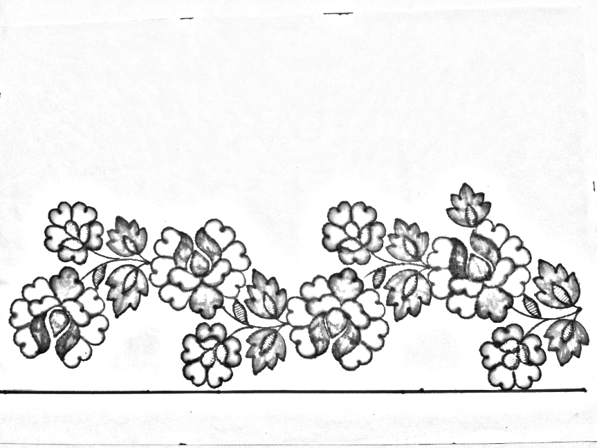 863x648 saree border drawing, saree border design on paper, borders - Drawing Border