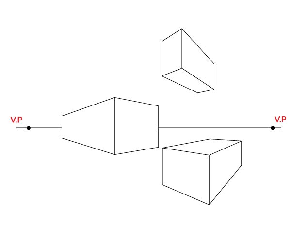 600x494 How To Make A Two Point Perspective Drawing Steps - Drawing Boxes In Perspective