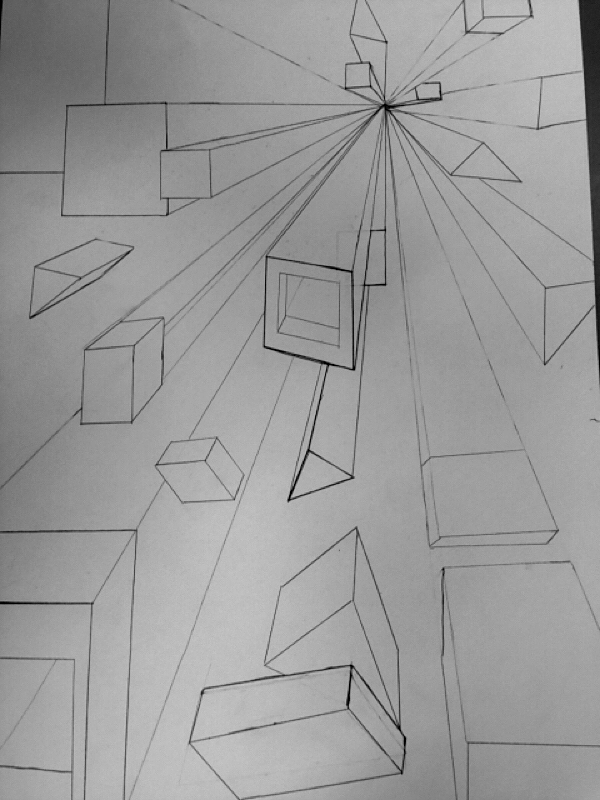 600x800 One Point Perspective Boxes - Drawing Boxes In Perspective