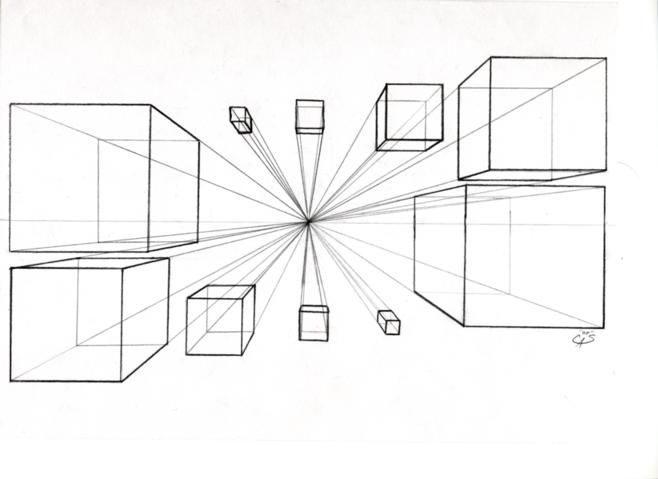 658x479 Free Point Perspective Drawing Ideas Boxes In One Point - Drawing Boxes In Perspective