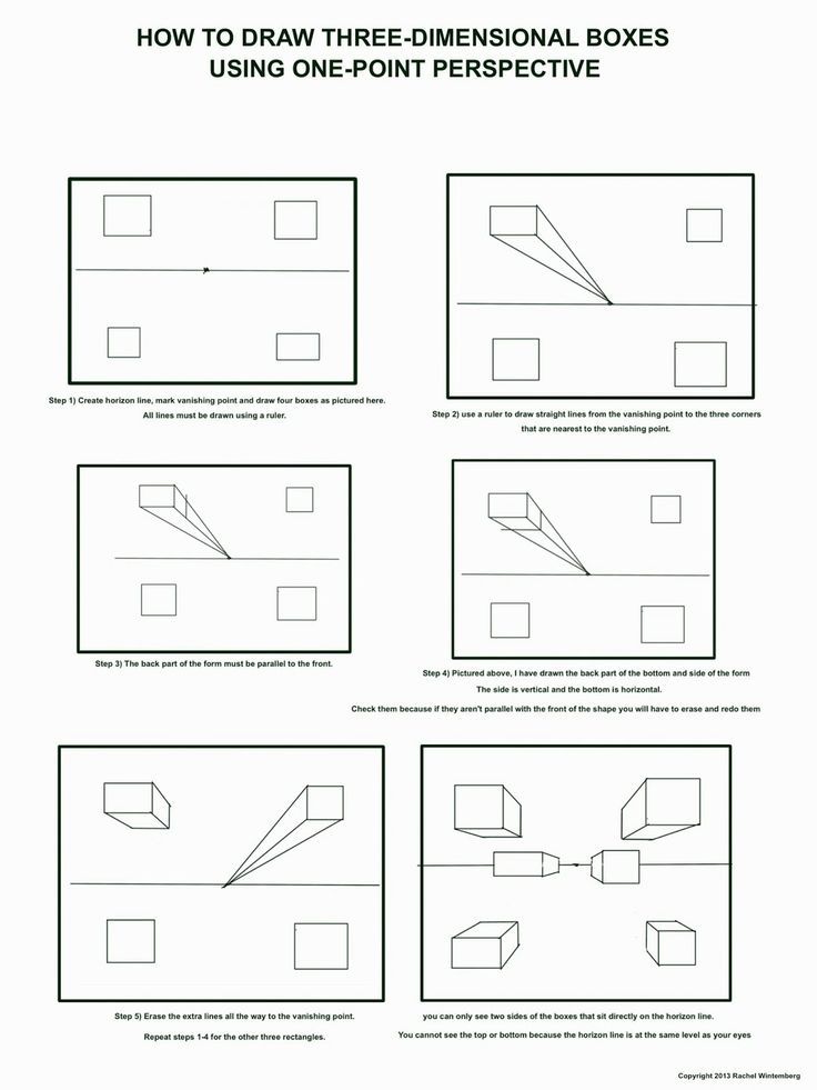 736x981 One=point Perspective Worksheets Tube Video Above To Draw - Drawing Boxes In Perspective