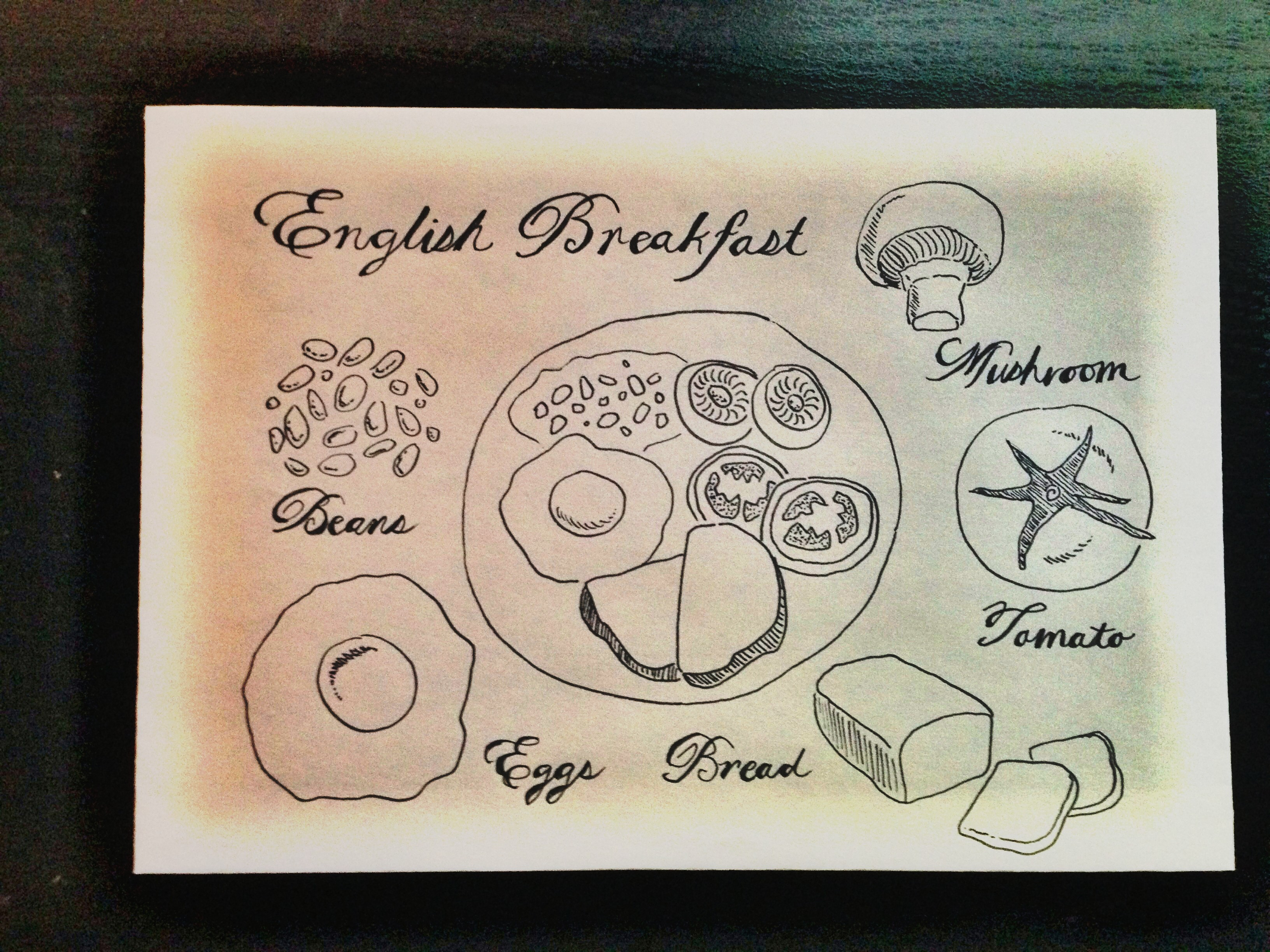 3264x2448 english breakfast, drawing of the day driftandburn - Drawing Breakfast