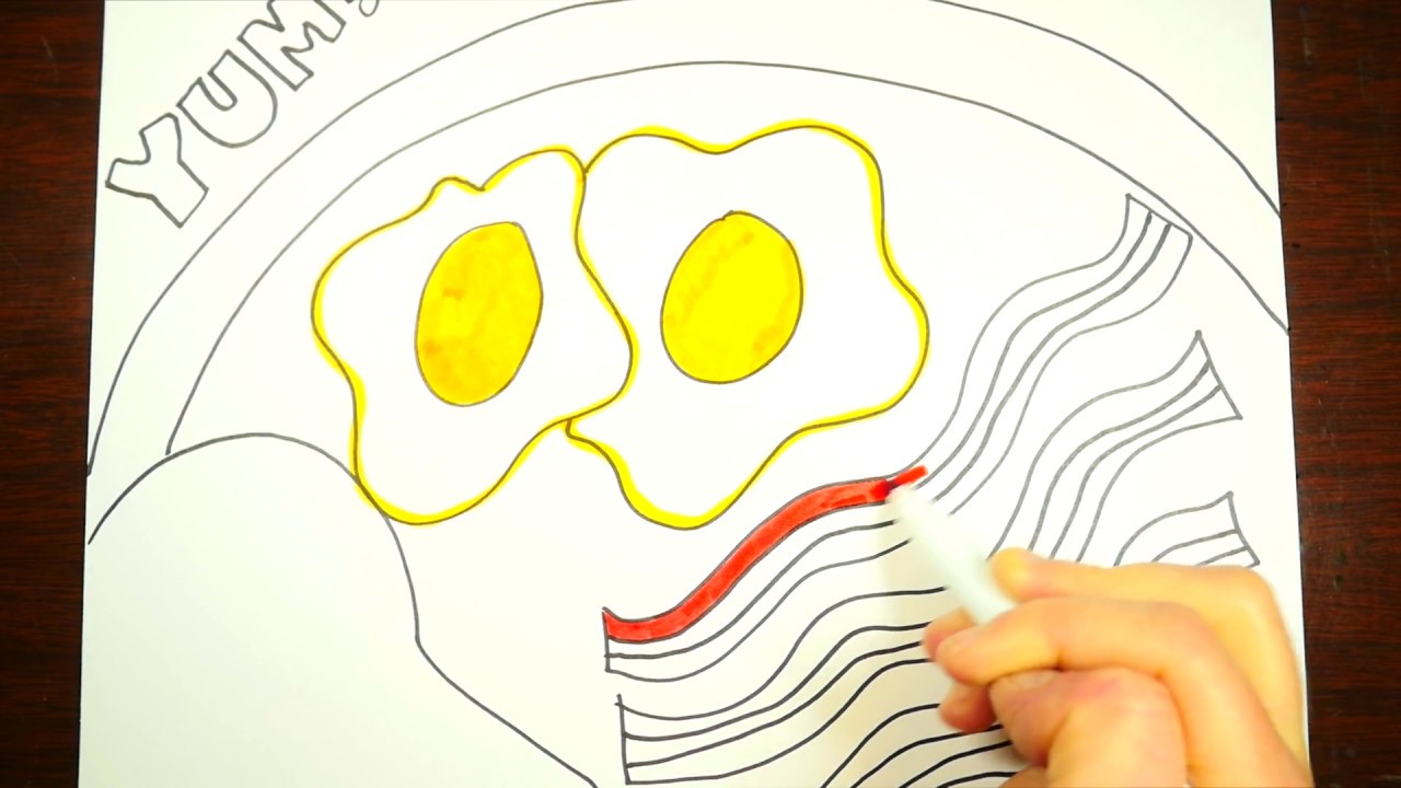 1280x720 how to draw a breakfast, easy, step - Drawing Breakfast