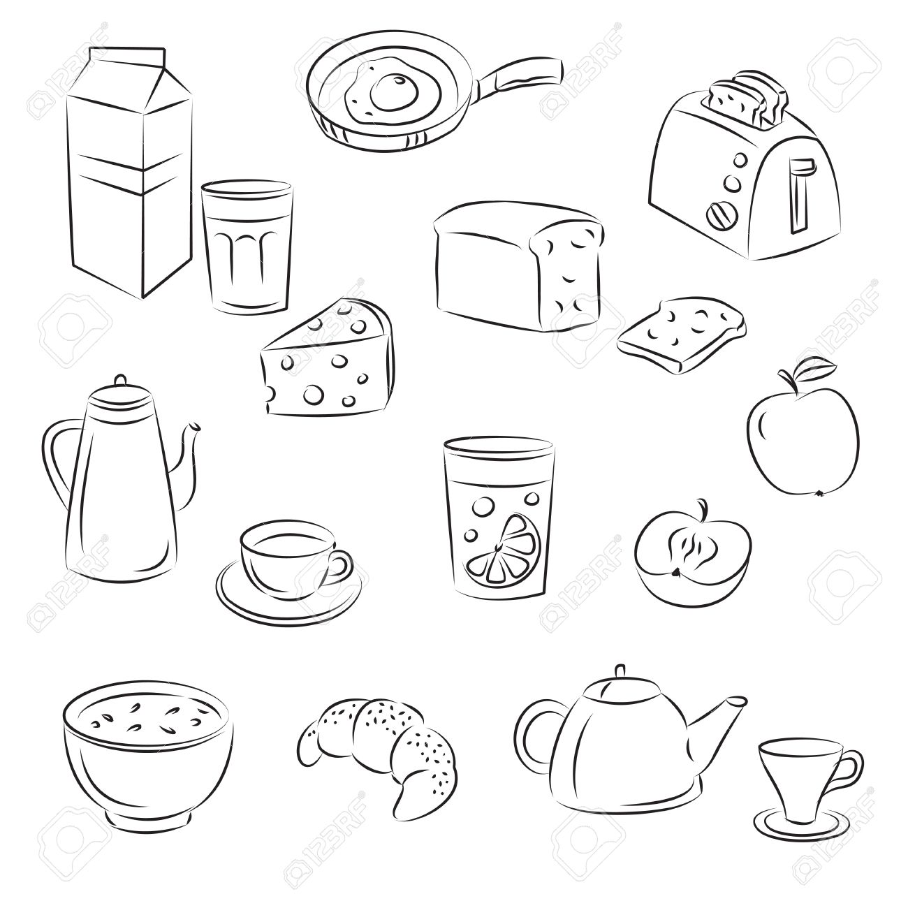 Pencil Art Drawing Healthy Breakfast Drawing | Healthy Food Recipes