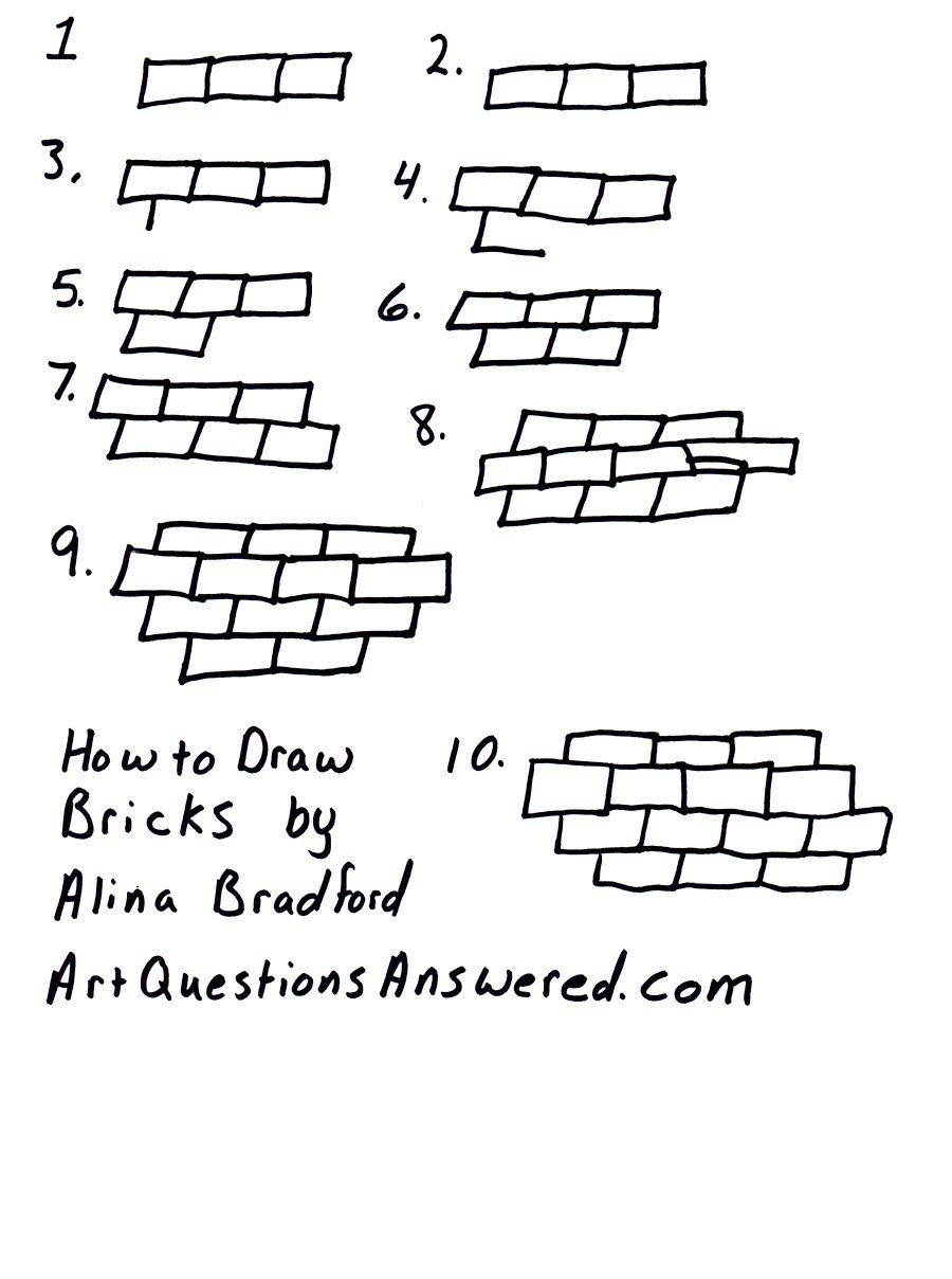 900x1208 How To Draw Bricks - Drawing Bricks
