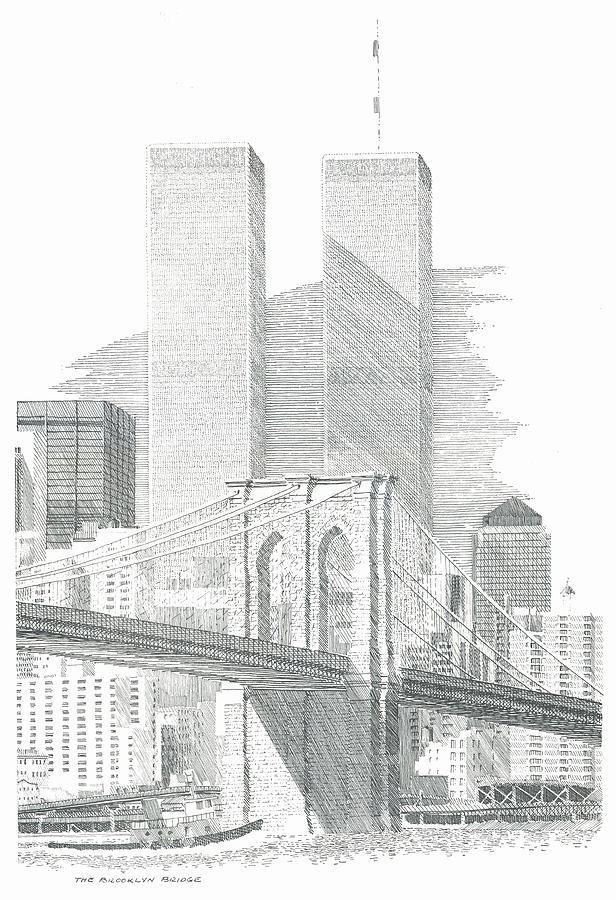 616x900 The Brooklyn Bridge Drawing - Drawing Brooklyn Bridge
