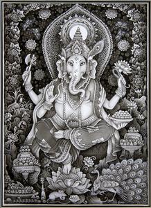 218x300 Ganesha Drawing - Drawing By