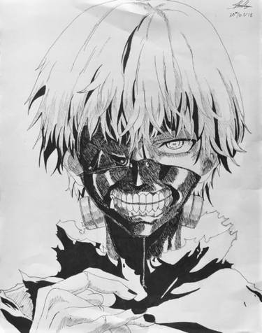 375x476 Kaneki Ken Drawing - Drawing By