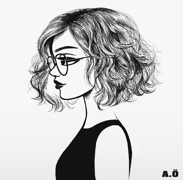 640x628 love how short and wavy her hair is art art, drawings, pencil - Drawing C