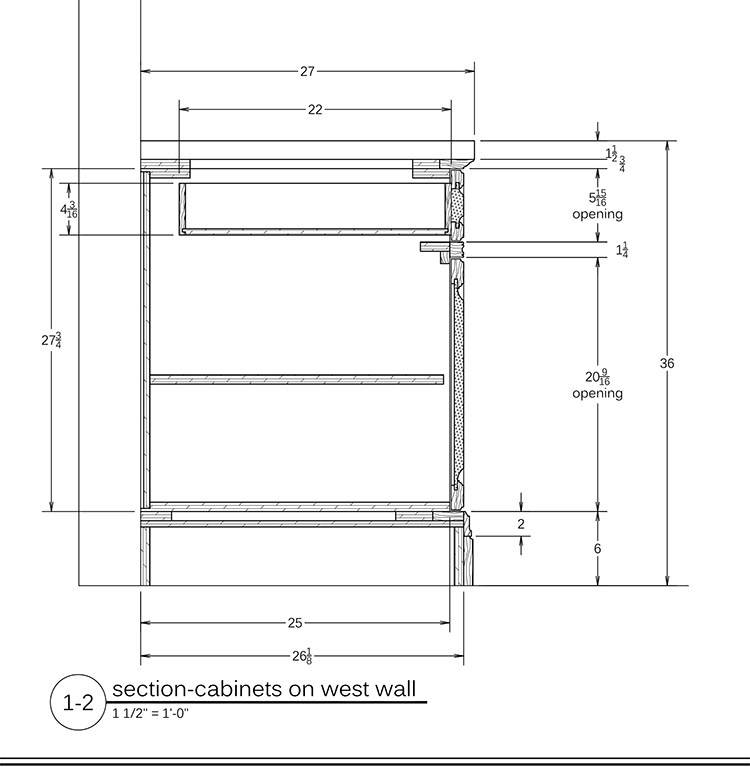 750x767 cabinet millwork - Drawing Cabinet