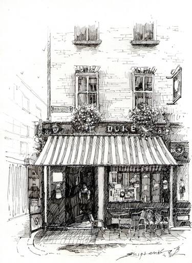 375x513 cafe in dublin drawing - Drawing Cafe