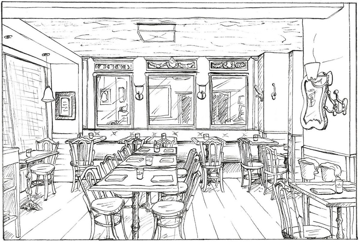 1200x807 perspective drawing cafe for free download - Drawing Cafe