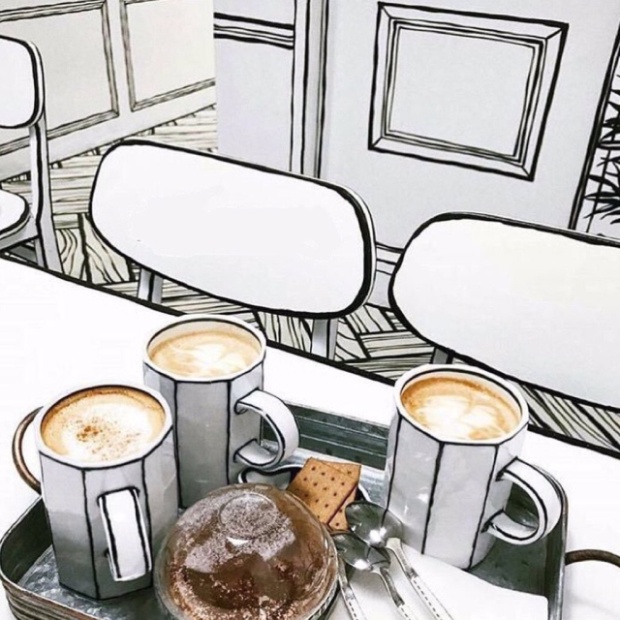 620x620 this is not a drawing this is a cafe in south korea others - Drawing Cafe