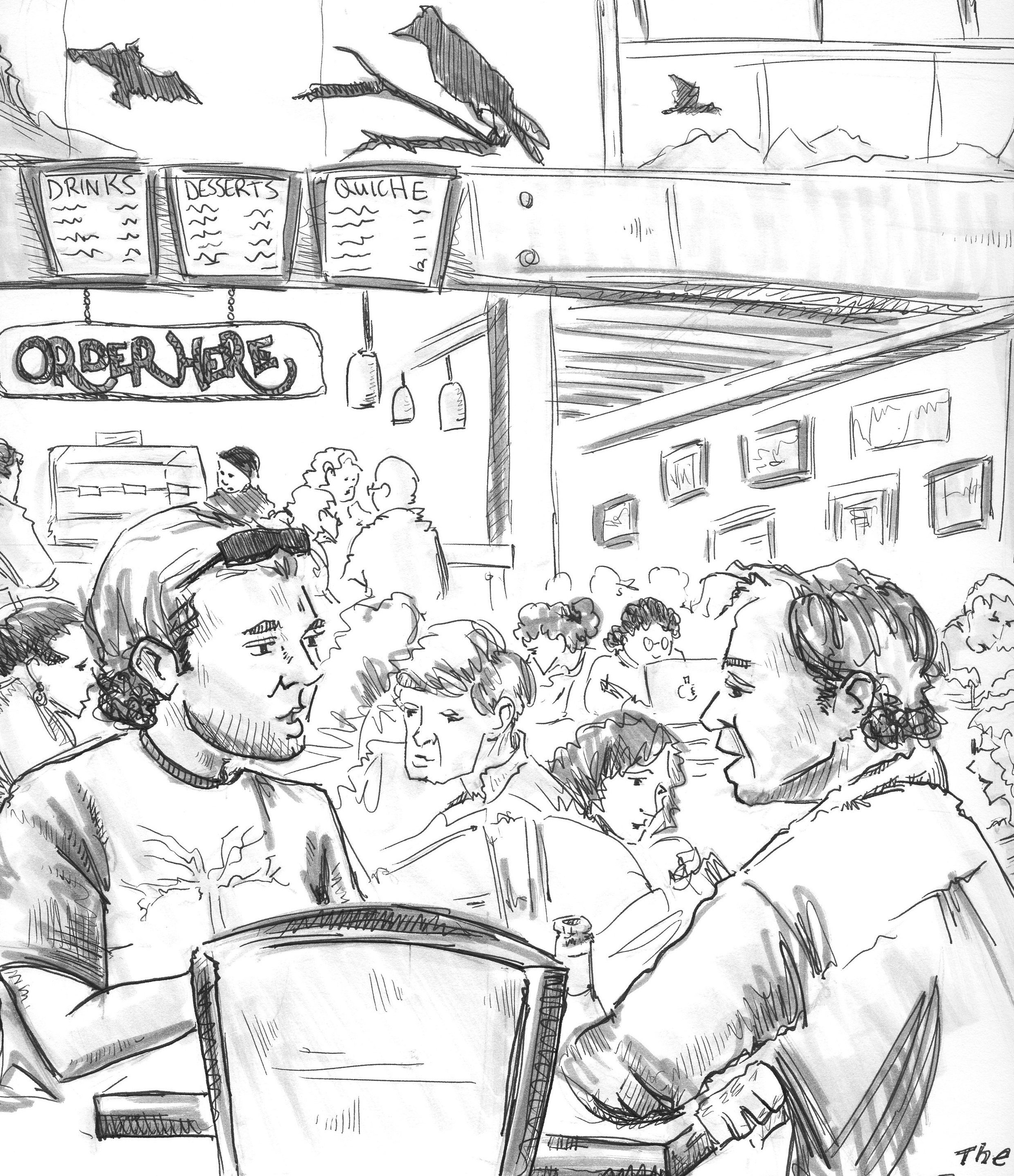 2477x2873 another cafe drawing sketchbookfactory - Drawing Cafe