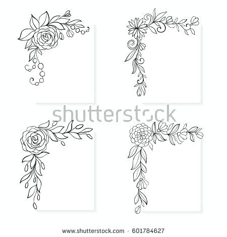 450x470 Designs To Draw On Greeting Cards Line Art Floral Stock Images - Drawing Card