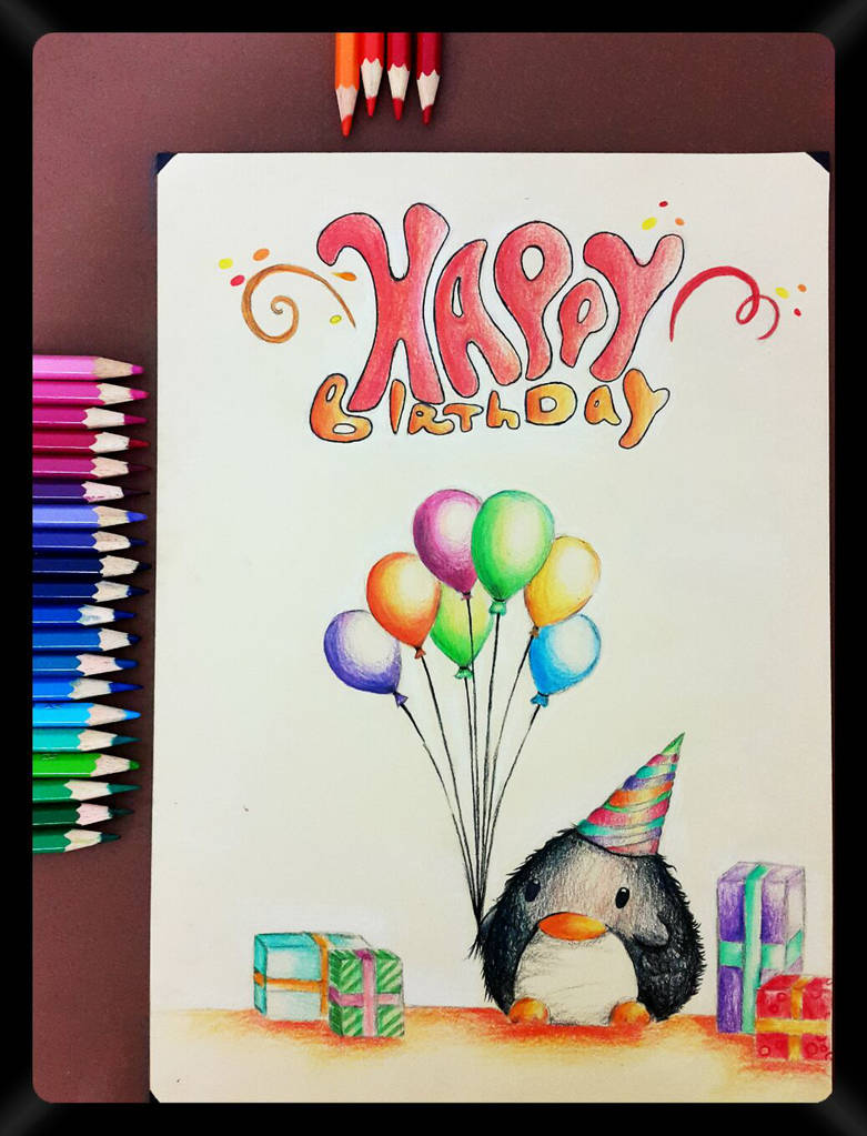 781x1023 Pencil Drawing A Birthday Card To My Friends! - Drawing Card