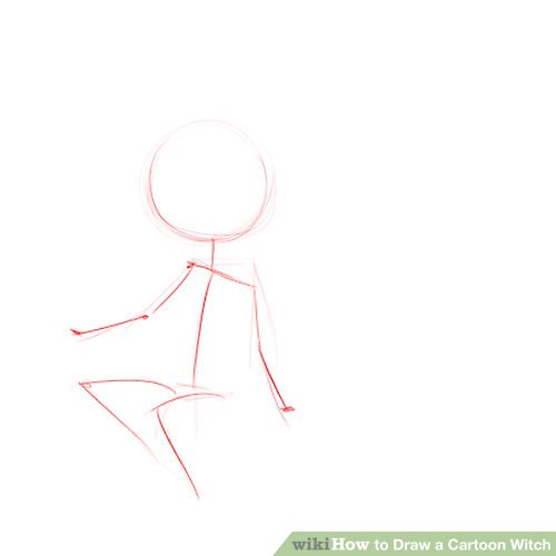 500x500 How To Draw A Cartoon Witch Steps - Drawing Cartoon Animation