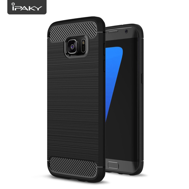 640x640 brushed case for samsung edge, ipaky tpu slim carbon - Drawing Case