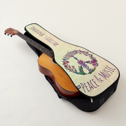 422x422 Floral Peacesign Colorful Liberty Style Drawing Guitar Case - Drawing Case