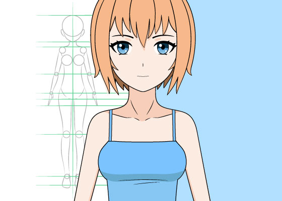 560x400 How To Draw Anime Girl Body Step - Drawing Cat Faces On A Person