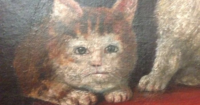 700x368 Someone Noticed How Ugly Medieval Cat Paintings Are, And It's Too - Drawing Cat Faces On A Person