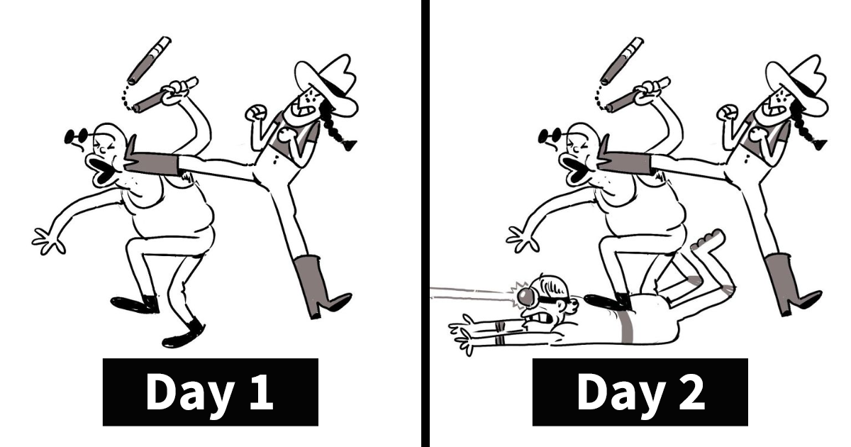 1200x630 artist challenges himself to add one character to fight scene - Drawing Challenge